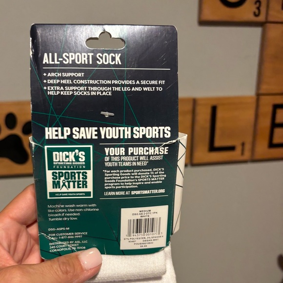 Women's Two Athletic Socks - Maroon  (Small) and White (Medium)  NWT - Picture 4 of 14